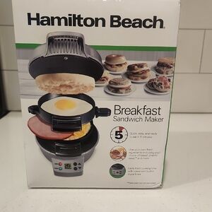 Hamilton Beach Silver and Black Breakfast Sandwich Maker